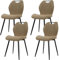 JIJIAN Esszimmerstühle 4er Set, Küchenstühle, Polsterstühle, Wohnzimmerstühle mit Stoff-Rückenlehne und Metallbeinen, Ideal für Esszimmer, Küche, Wohnzimmer, Khaki
