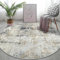 Capslpad Graugold Abstrakt Teppich Rund 135cm Moderner rutschfest Teppich Wohnzimmer Runder Hochflor Waschbar Rund Kurzflor Weich Runder Beige for Wohnzimmer Schlafzimmer Studie