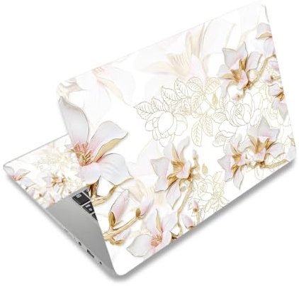 Laptop Stickers Decal,12 13 14 15 15.6 inch Netbook Laptop Skin Sticker Reusable Protector Cover Case for Toshiba Hp Samsung Dell Apple Acer Leonovo Sony Asus Laptop Notebook (Peony Flower)