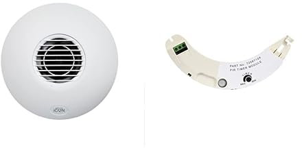 Airflow iCON 30 Extractor Fan – 100mm, 33 l/s, 10.7W – Includes Plug-in Motion Sensor & Timer Module – 3-Year Warranty