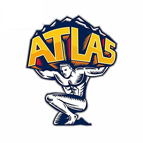13 cm x 10,6 cm für Atlas Lifting Mountain Kniend Auto Stoßstange Fensteraufkleber Wasserdichtes Vinyl