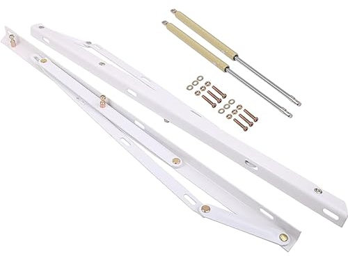 HNZHUXUE Mecanismo de Elevación de Cama con Almacenamiento, Resorte de Gas Hidráulico, Barra de Soporte para Cama, Bisagras de Resorte, Herrajes de Elevación Plegables./White/150Cm