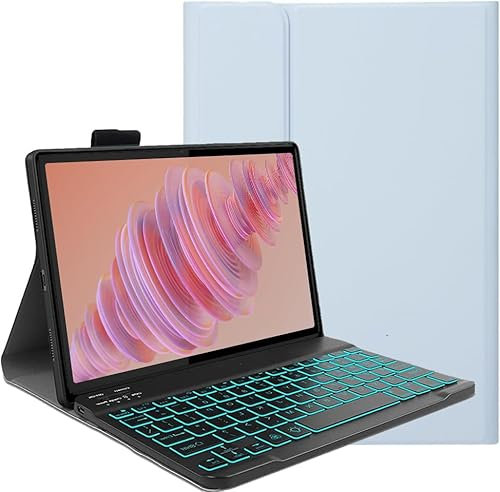 YHFZR Keyboard Case for Lenovo Tab Idea 11 Tablet 11'' TB336ZU/TB336FU 2025 - (QWERTY Layout) 7 Colors Backlit Ultra Slim Flip Wireless Keyboard Stand Case, Blue