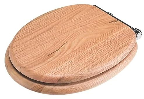 Rutland Soft-Close with Quick-Release Toilet SEAT Solid Oak Natural, Adjusts to Fit Most Pans, Anti-Bacterial, Weight: 3.41kg, 1 in Pack