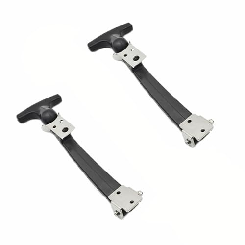 2 Stück T-Griff Gummi Haubenhalter 5#, Elastischer Knebelverschluss mit Kohlenstoffstahl Bracket - Vibrationsdämpfender Verschluss für Kühlbox, Werkzeugkiste, Golfwagen & Anhänger