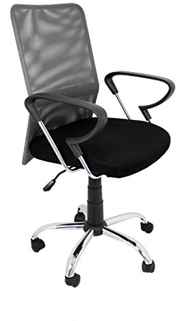 La Silla Española Salamanca Silla de Oficina sin Reposacabezas, Poliéster y Rejilla, Gris, 51.5 x 113 x 63.5 cm