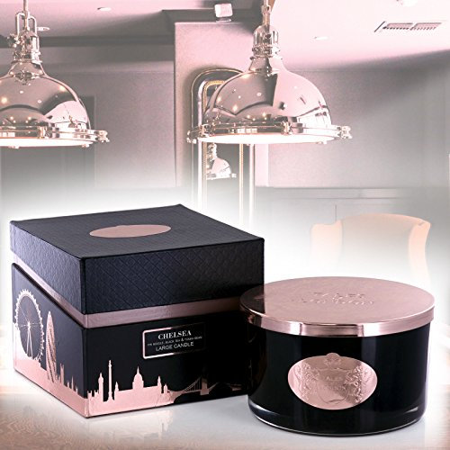 Ashleigh & Burwood Große 400 g Kerze Chelsea Holzduft 3 Dochte Geschenkbox