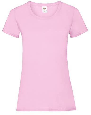 Fruit of the Loom Women's Valueweight Short Sleeve T-Shirt, Light Pink, 14 (Manufacturer Size:Large)