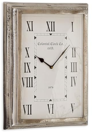 Loberon Uhr Roman, antiksilber | nostalgischer Charme, mit römischen Zifferblatt, Fassung mit Antik-Finish, Wanduhr, Wohn-Accessoire, Aluminium, Glas