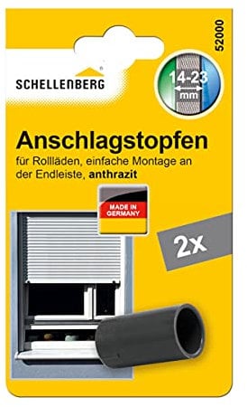 Schellenberg 52000 Rolladenstopper Anschlagstopfen für Rollladen 2 Stück - Doppelpack, Anthrazit
