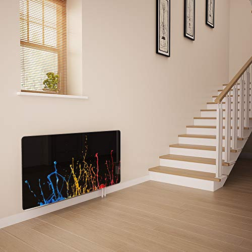 Glass Radiator Cover Printed - Paint Splash - Made by Premier Range in 1420mm Wide x 640mm High