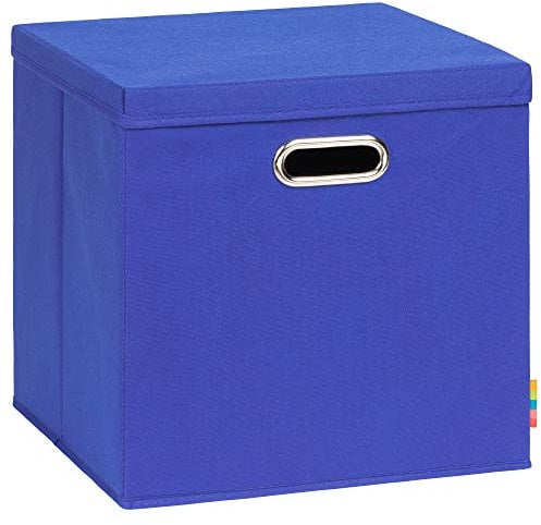 Storanda | Aufbewahrungsbox LEA + Deckel | Faltbox | Korb | 33x33x33 cm | Blau