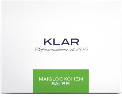 Klar Seifen Pflegeseife Maiglöckchen & Salbei 135g, palmölfrei, geeignet für empfindliche bis trockene Haut, Seife 11002