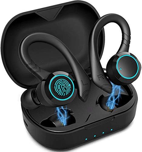 Écouteur Bluetooth avec Affichage LED, Écouteurs sans Fil avec Mic,IPX8 Etanche TWS Oreillettes Bluetooth 5.0, 1200mAh Etui de Charge, Hi-FI Deep Bass Son Stéréo,Touch-Control, pour iphone/Android