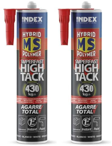 Hybrid Montagekleber Superfast 290ml ultraschneller, extrem starker & flexibler Polymerkleber für Metall, Glas, Kunststoff, Holz & Bau 3 Sekunden Haftung, wetterfest & elastisch (2, Superfast weiß)