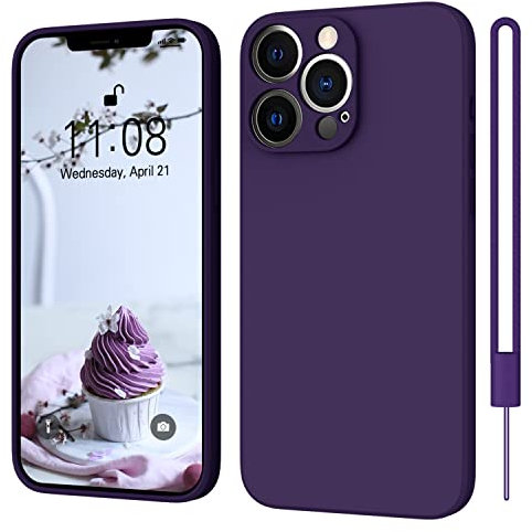 ORDA für iPhone 13 Pro Max Hülle Silikon Case, Ultra Dünn Slim mit Microfiber, Kratzfeste Rundumschutz Case Schutzhülle für iPhone 13 Pro Max 6.7'' Dunkel Lila
