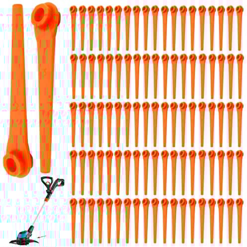 Chuancheng 100 Stück 70mm Kunststoff Rasentrimmer-Klingen Ersatz für Gardena 9823 9825 9820 9821 Ersatz Graden Rasenmäher Supply