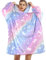 Wenlia Übergroße Kapuzenpullover Erwachsene, Im Dunkeln leuchten Hoodie Sweatshirt fur Damen, Männer und Frauen, Sherpa Decke Sweatshirt Flanell Hoodies Giant Plüsch Pullover Decke