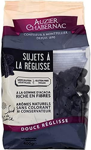 AUZIER CHABERNAC Petits Sujets à la réglisse - Confiserie de Tradition : (Sac 400g : Lot de 1.)