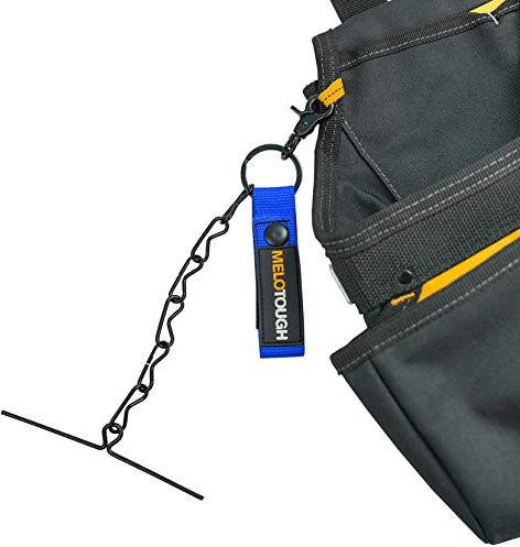 MELOTOUGH Band Tanga für Werkzeuggürtel, Taille, Elektriker, Klebebandhalter, Kette mit Schlüsselring und Karabinerhaken, Blau, 1 Stück
