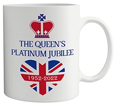 Queen Elizabeth Platinum Jubilee Mug | the Queen's 2022 Celebration Gift for Her Him | Union Jack Party Decoration Platinum Jubilee Keepsake