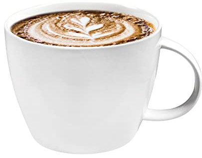 fMSDD 30 oz 900ml Large Coffee Mug Ceramic Jumbo Soup Bowl with Handle Cereal Mugs, Big Coffee Cup for Latte, Cappuccino, Cocoa, Hot Chocolate, Milk, Tea, Breakfast Mulled Drinks, White