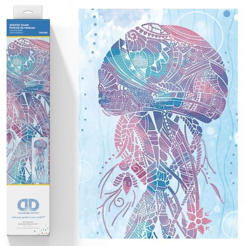 DIAMOND DOTZ 2592644 Original 5D Diamond Painting Set, Qualle, DIY Diamant-Malerei-Kit mit runden Glitzersteinen für Erwachsene und Kinder ab 12 Jahren, Intermediate