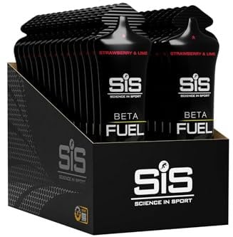 Science in Sport Beta Fuel Gel 30 x 60ml Fragola e Lime - Gel di Carboidrati ad Alta energia con 40g di Carboidrati - Gel energetico Facilmente digeribile per Prestazioni