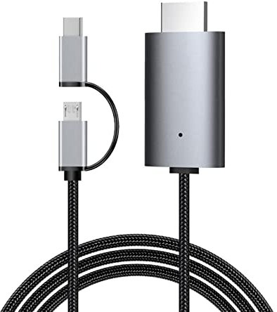 iFCOW Cable Adaptador 2 en 1 Micro USB Tipo C a HDMI - Compatible Con HDTV 1080P
