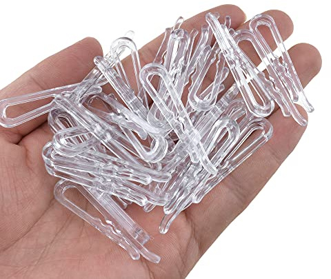 HAHIYO Krokodilklemmen, 45 mm, 170 Stück, transparenter Kunststoff, U-Form, Wäscheklammern, Stoffclip, Kleidungsstück, Hemd, Hose, Befestigung von Stoff an Comic-Buchbrett