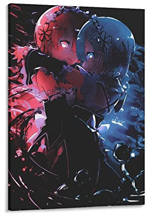 TSALF Poster und Drucke Kein Rahmen Anime Re Zero Ram Druck Bilderbilder für Wohnzimmer Schlafzimmer Dekor 30x50cm