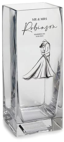 Personalised Wedding Or Anniversary Flower Vase Gift Present With Couple