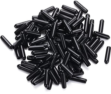 100 Stück Gummi Endkappen Vinyl Rundrohr Bolzenkappen Endkappen Gummikappen Für Schrauben Schraubengewindeschutz Abdeckschrauben Gewindeschutz Schraube Gewindeschutz Schwarz 3mm