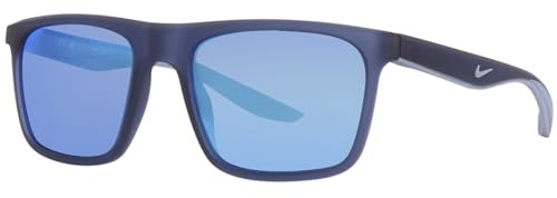 Nike CHAK M DZ7373 434 Matte Mystic Navy/Blue Mirror Sunglasses Man Iniettato, Rectangle, 54