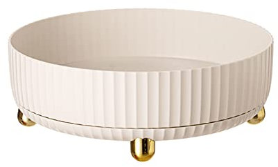 Rotating Storage Rack, Rotating Storage Shelf, Rotating Spice Shelf Organizer Turntable, Lazy Susans Cosmetic Makeup Organiser, 360° Revolving Storage Tray for Kitchen Dresser (White-23 * 23 * 9 CM)