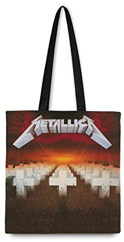 Rocksax Metallica Tote Bag - Master of Puppets - 10oz Fair Trade, Recycled Cotton - 42cm x 37cm - Gusseted - Offical Merchandise