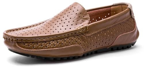 EVURU Hommes Chaussures décontractées Marque Hommes Chaussures habillées Classique en Cuir véritable Hommes Mocassins Grande Taille