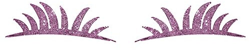iSpchen 1 Paar Auto Scheinwerfer Augenbrauen Aufkleber Bling Kristall Wimpern Aufkleber Auto Karosserie Sticker für Auto Scheinwerfer Dekoration Aufkleber,Rosa