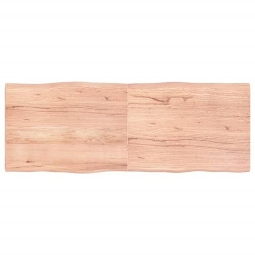 vidaXL Tischplatte, Holzplatte für Tisch Esstisch Couchtisch, Massivholzplatte Handgefertigt mit Baumkante, Ersatztischplatte Scharnierdesign, Hellbraun 160x60x(2-4) cm Massivholz Behandelt