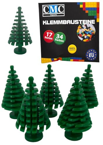 5 x Tanne Groß 4x4x6 Noppen Pflanze Baum Tannenbaumm Klemmbausteine vers. Farben zur Auswahl Wald Bausteine Noppensteine (180 - Grün)