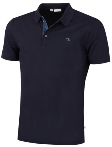 Calvin Klein Mens Campus Camo Golf Polo Shirt - Navy Camo - L
