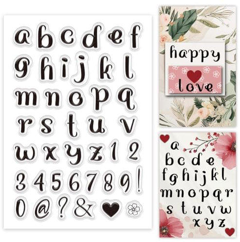 PH PandaHall Klare Stempel In Kleinbuchstaben 0~9 Zahlen Siegelstempel 26 englische Alphabete Silikonstempel Transparente Gummistempel Für Die Herstellung von Fotoalben Und Karten
