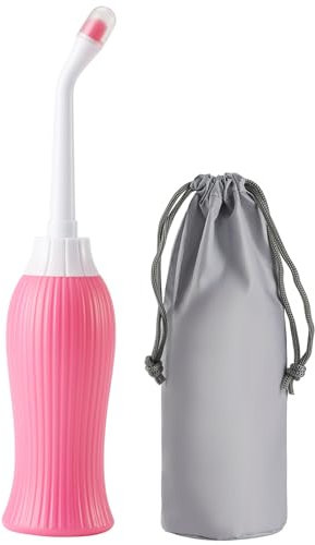 Brigtviee Portable Bidet Portable Voyage Personnel Toilette Spray Eau Laveur Bouteille, Portable Voyage Bidet avec Sac, Portable Bidet pour Toilette - 450Ml Voyage Bidet,Rose