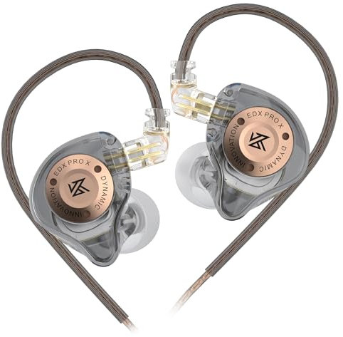 KZ EDX Pro X in Ear Headphones, HiFi IEM Earphones, Deep Bass Sound in Ear Monitor with Detachable Cable, for Audiophile Dj Singers-Gary No Mic