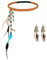 Capaneus Indianer Kopfschmuck, Indianer Haarschmuck Indianer Ohrringe Damen, Haarband Ohrringe mit Federn Stirnband Indianer Accessoires für Damen Karneval, Fasching, Hippie Halloween Schmuck