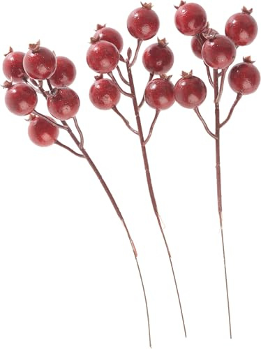 DPI Hagebutten Bund, Rot 3 Stück 25cm Rosenapfel, Wildobst, Dekobund, Obstbund