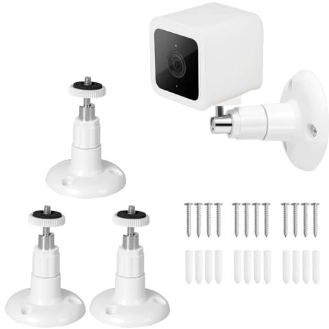 3 Stück Adjustment Wandhalterung Kompatibel mit Ring Stick Up Kamera Arlo Pro 4 Arlo Pro 3 Arlo Pro 2 Arlo Ultra 2 Arlo Ultra 1/4 Schraube, 360° Verstellbare Indoor Kamera Halterung
