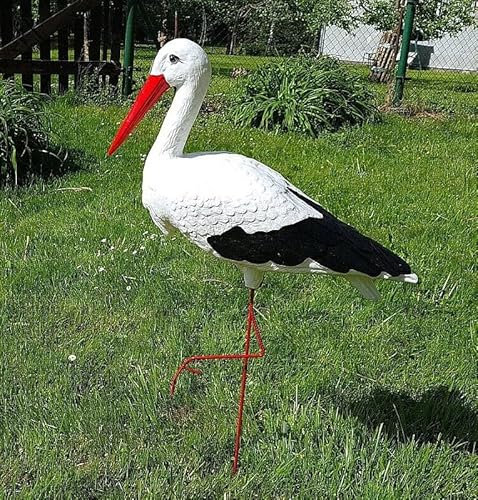 Großer Storch Figur H: 88 cm Gartenfigur Statue Skulptur