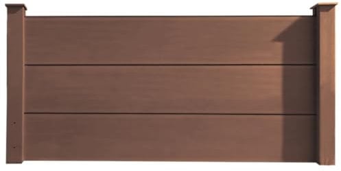 HORI Sichtschutzzaun XXL WPC Sichtschutz Gartenzaun Zaun Lamellenzaun, ohne Pfosten, I 180 x 90 cm I Braun