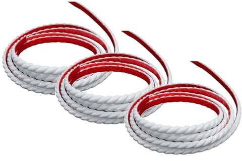 5M*3 Rolls PVC Wallpaper Border Self Adhesive,Flexible Molding Trim,Decorative Strip,Edging Strip for Cabinet,Door,Mirror Frame,Furniture Decoration,Plaster,Ceiling,Background Wall(White,10mm)